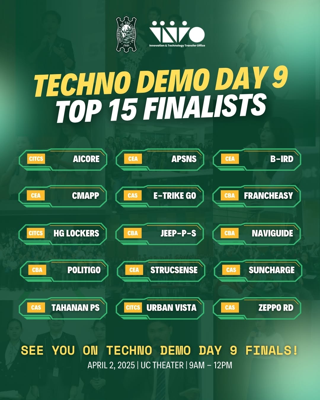CITCS Teams Advance to Technopreneurship Demo Day 9 Finals
